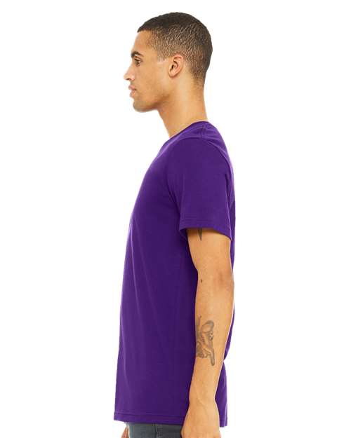 BELLA + CANVAS Jersey Tee 3001 Team Purple Custom Embroidered Business Logo