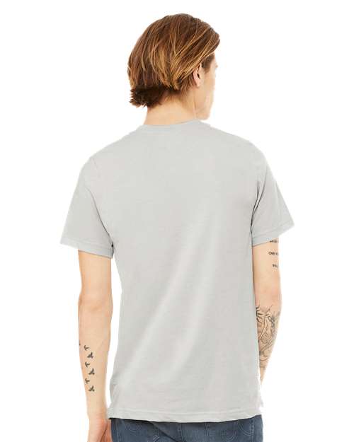 BELLA + CANVAS Jersey Tee 3001 Silver Custom Embroidered Business Logo