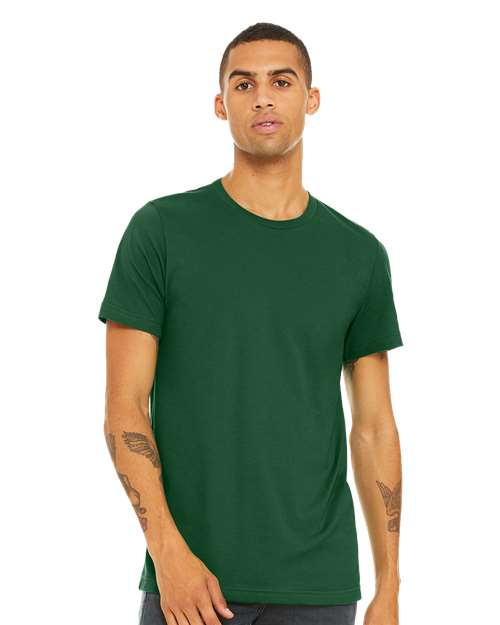 BELLA + CANVAS Jersey Tee 3001 Evergreen Custom Embroidered Business Logo