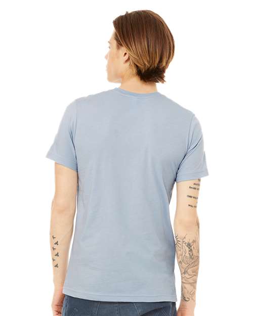 BELLA + CANVAS Jersey Tee 3001 Light Blue Custom Embroidered Business Logo