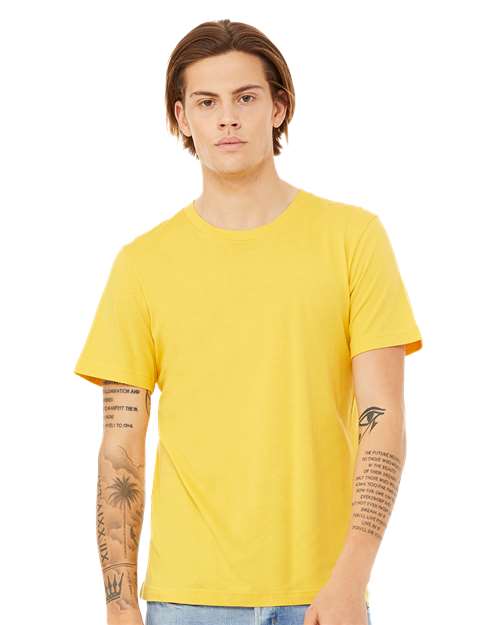 BELLA + CANVAS Jersey Tee 3001 Maize Yellow Custom Embroidered Business Logo