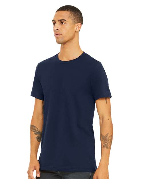 BELLA + CANVAS Jersey Tee 3001 Navy Custom Embroidered Business Logo