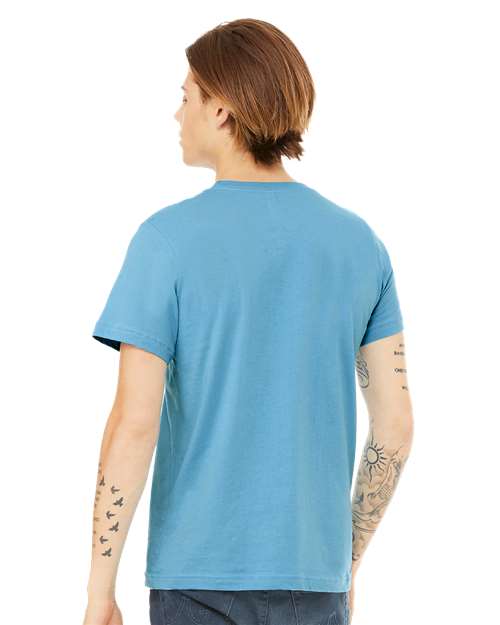 BELLA + CANVAS Jersey Tee 3001 Ocean Blue Custom Embroidered Business Logo