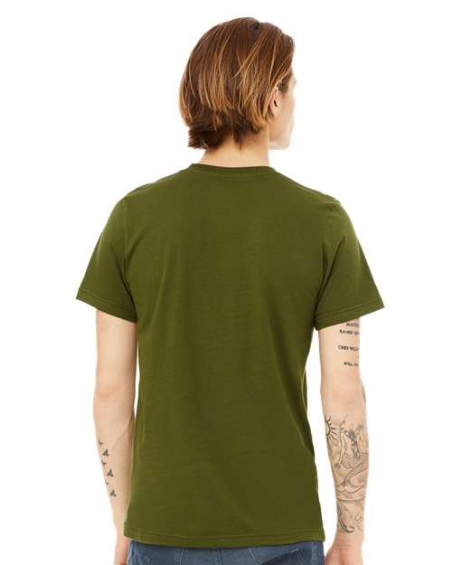 BELLA + CANVAS Jersey Tee 3001 Olive Custom Embroidered Business Logo