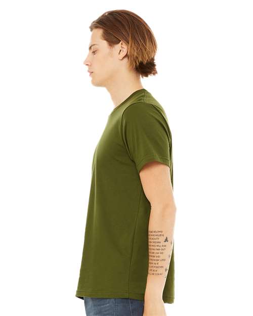 BELLA + CANVAS Jersey Tee 3001 Olive Custom Embroidered Business Logo