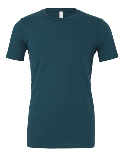 BELLA + CANVAS Jersey Tee 3001 Deep Teal Custom Embroidered Business Logo