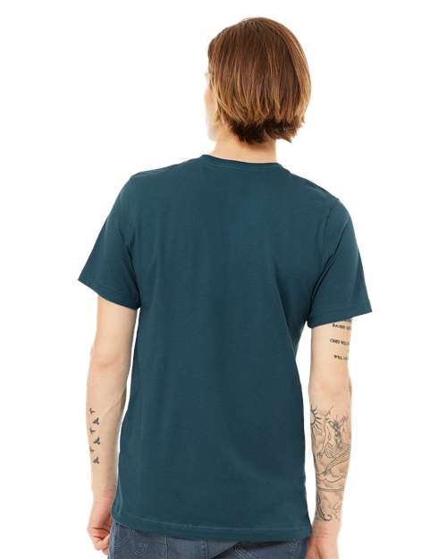 BELLA + CANVAS Jersey Tee 3001 Deep Teal Custom Embroidered Business Logo