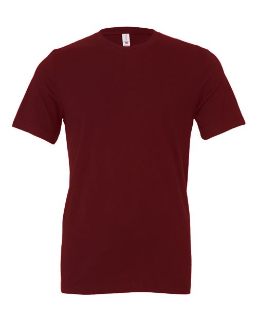 BELLA + CANVAS Jersey Tee 3001 Maroon Custom Embroidered Business Logo