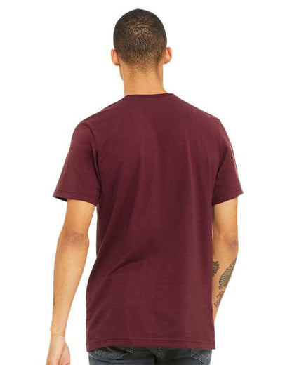 BELLA + CANVAS Jersey Tee 3001 Maroon Custom Embroidered Business Logo