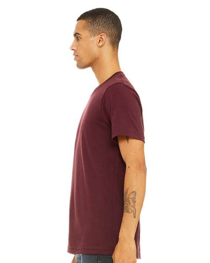 BELLA + CANVAS Jersey Tee 3001 Maroon Custom Embroidered Business Logo