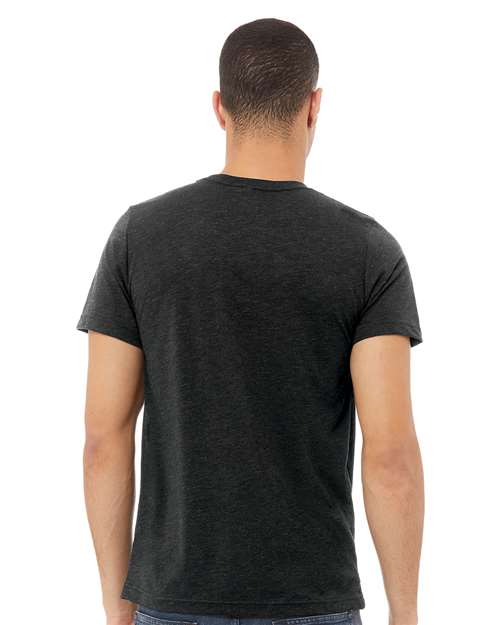 BELLA + CANVAS Triblend Tee 3413 Charcoal Black Triblend Custom Embroidered Business Logo