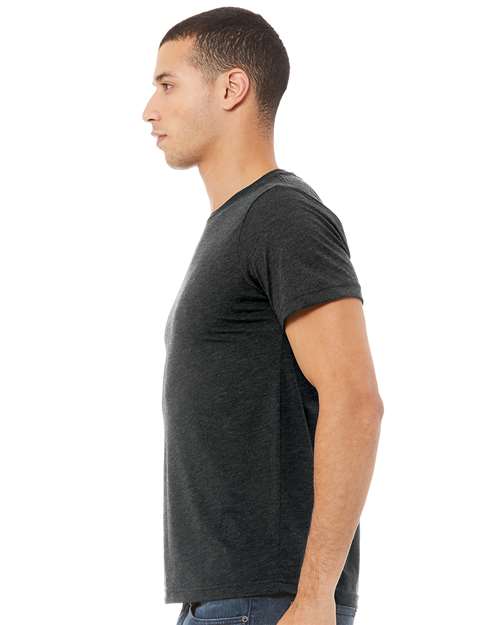BELLA + CANVAS Triblend Tee 3413 Charcoal Black Triblend Custom Embroidered Business Logo