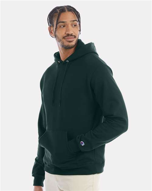 Champion Powerblend® Hooded Sweatshirt S700 Dark Green Custom Embroidered Business Logo