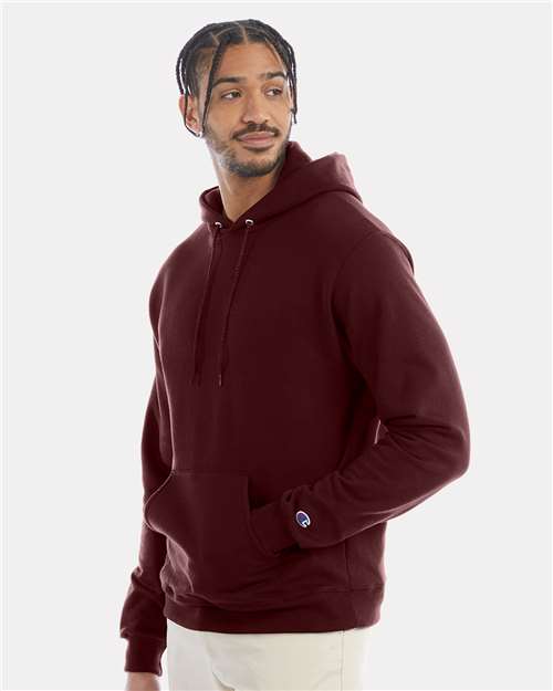 Champion Powerblend® Hooded Sweatshirt S700 Maroon Custom Embroidered Business Logo