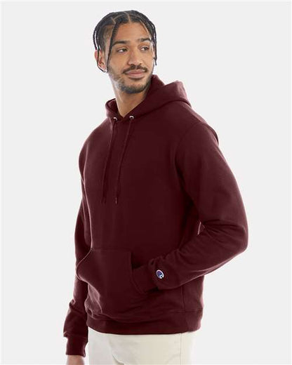 Champion Powerblend® Hooded Sweatshirt S700 Maroon Custom Embroidered Business Logo