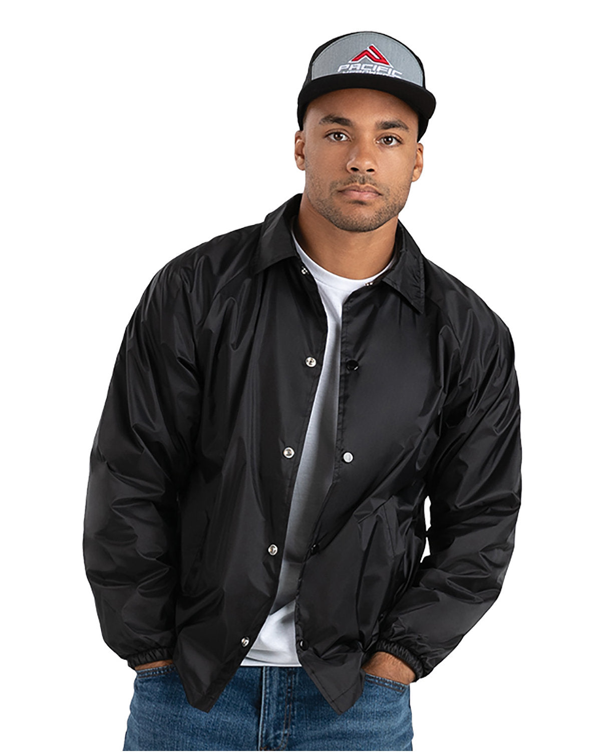 Augusta Sportswear Unisex Nylon Coach's Jacket 3100 BLACK