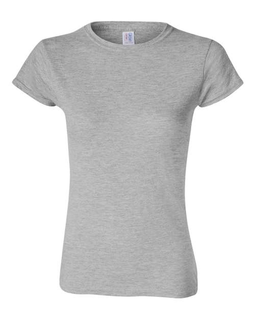 Gildan Softstyle® Women’s T-Shirt 64000L Sport Grey Custom Embroidered Business Logo