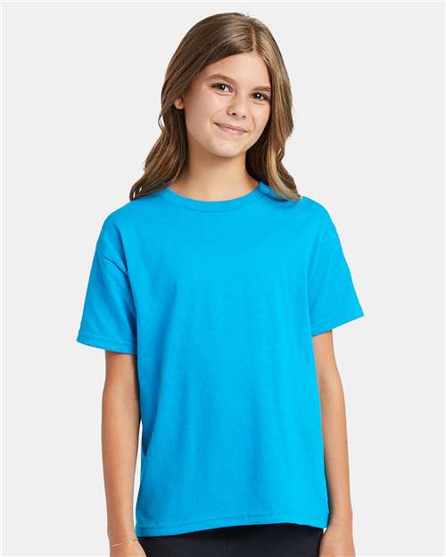 Custom Embroidered  Hanes Ecosmart™ Youth T-Shirt 5370 Teal
