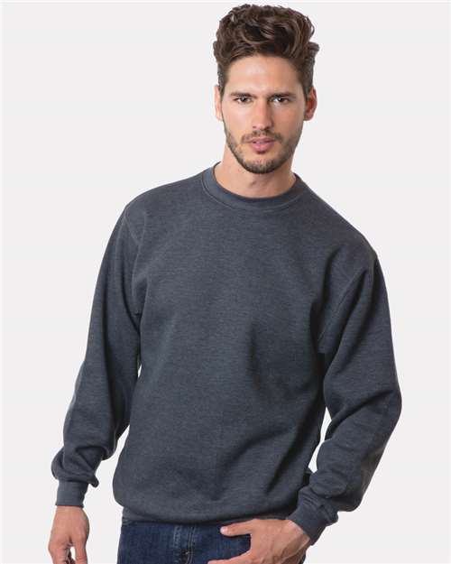 Custom Embroidered  Bayside USA-Made Crewneck Sweatshirt 1102 Charcoal Heather