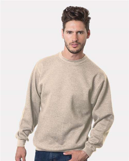 Custom Embroidered  Bayside USA-Made Crewneck Sweatshirt 1102 Sand