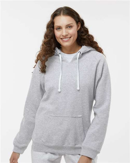 Custom Embroidered  J. America Women's Sueded V-Neck Hooded Sweatshirt 8836  