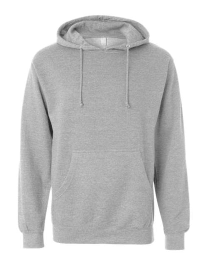 Independent Trading Co. Midweight Hooded Sweatshirt SS4500 Grey Heather Custom Embroidered Business Logo