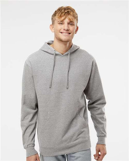 Custom Embroidered  Independent Trading Co. Midweight Hooded Sweatshirt SS4500 Grey Heather