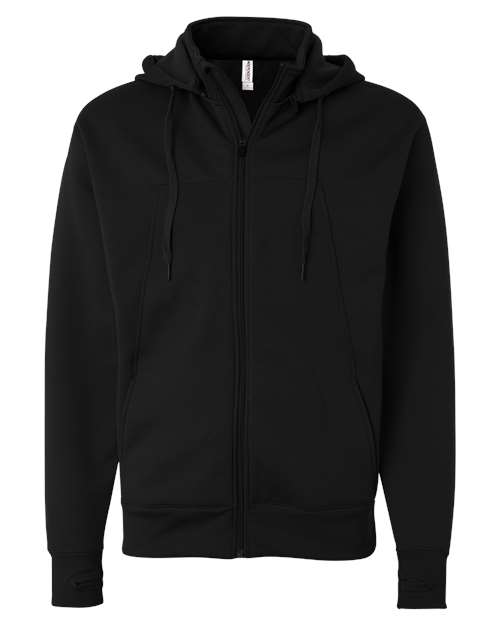 Independent Trading Co. Poly-Tech Full-Zip Hooded Sweatshirt EXP80PTZ Custom Embroidered Business Logo