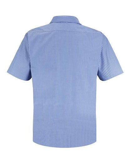 Custom EmbroideredRed Kap Men's Premium Short Sleeve Work Shirt 1515 GM Blue/ White