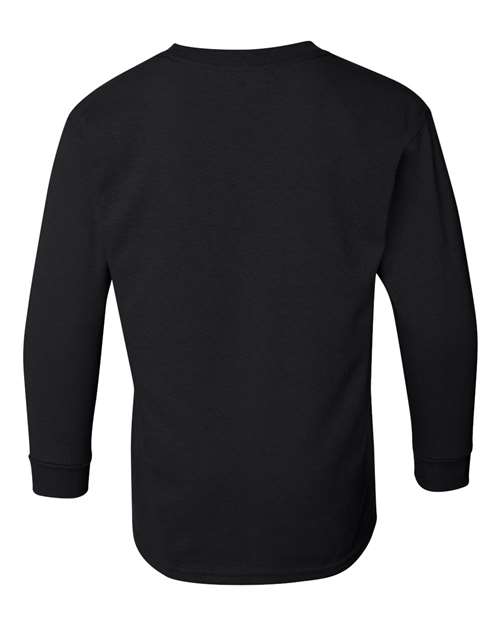Gildan Heavy Cotton™ Long Sleeve T-Shirt 5400 White Custom Embroidered Business Logo