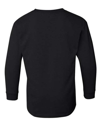 Gildan Heavy Cotton™ Long Sleeve T-Shirt 5400 White Custom Embroidered Business Logo