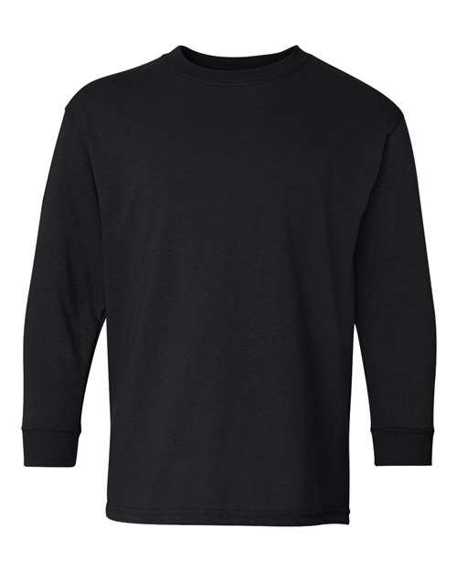 Gildan Heavy Cotton™ Long Sleeve T-Shirt 5400 White Custom Embroidered Business Logo