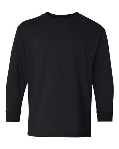 Gildan Heavy Cotton™ Long Sleeve T-Shirt 5400 White Custom Embroidered Business Logo