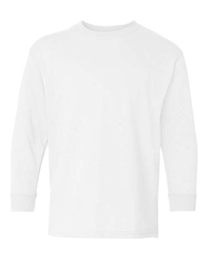 Gildan Heavy Cotton™ Youth Long Sleeve T-Shirt 5400B Custom Embroidered Business Logo