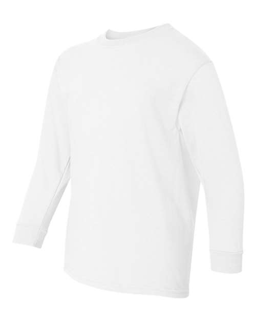 Gildan Heavy Cotton™ Youth Long Sleeve T-Shirt 5400B Custom Embroidered Business Logo