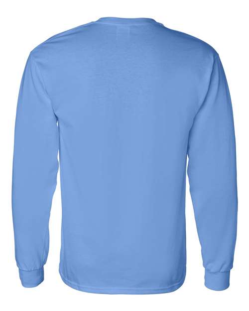 Gildan Heavy Cotton™ Long Sleeve T-Shirt 5400 Carolina Blue Custom Embroidered Business Logo