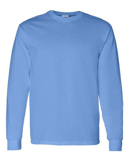 Gildan Heavy Cotton™ Long Sleeve T-Shirt 5400 Carolina Blue Custom Embroidered Business Logo