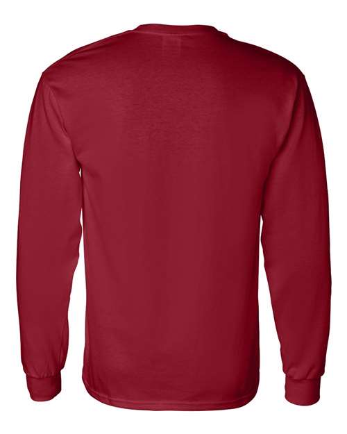 Gildan Heavy Cotton™ Long Sleeve T-Shirt 5400 Garnet Custom Embroidered Business Logo