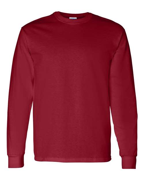Gildan Heavy Cotton™ Long Sleeve T-Shirt 5400 Garnet Custom Embroidered Business Logo