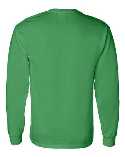 Gildan Heavy Cotton™ Long Sleeve T-Shirt 5400 Indigo Blue Custom Embroidered Business Logo