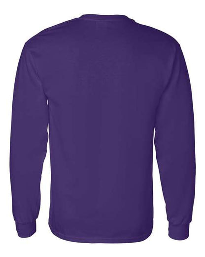 Gildan Heavy Cotton™ Long Sleeve T-Shirt 5400 Purple Custom Embroidered Business Logo