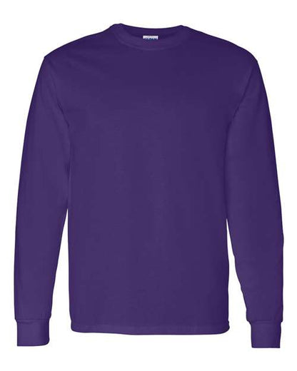 Gildan Heavy Cotton™ Long Sleeve T-Shirt 5400 Purple Custom Embroidered Business Logo