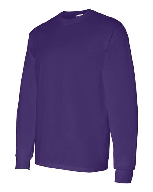 Gildan Heavy Cotton™ Long Sleeve T-Shirt 5400 Purple Custom Embroidered Business Logo