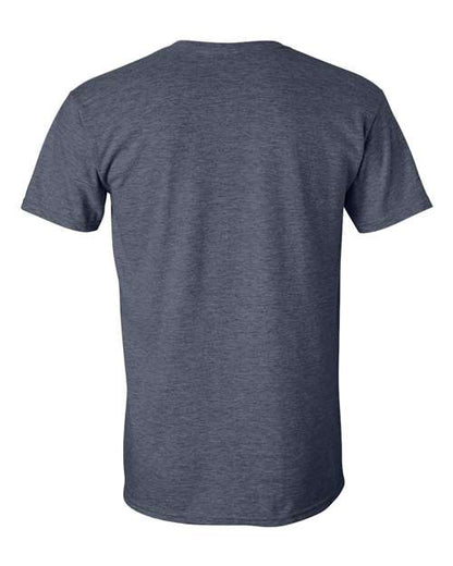 Gildan Softstyle® T-Shirt 64000 Heather Navy Custom Embroidered Business Logo