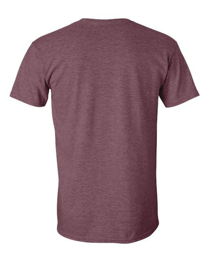 Gildan Softstyle® T-Shirt 64000 Heather Maroon Custom Embroidered Business Logo