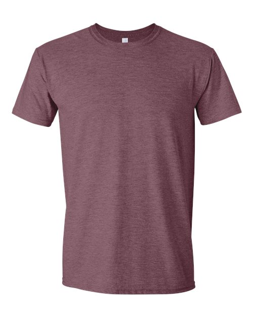 Gildan Softstyle® T-Shirt 64000 Heather Maroon Custom Embroidered Business Logo