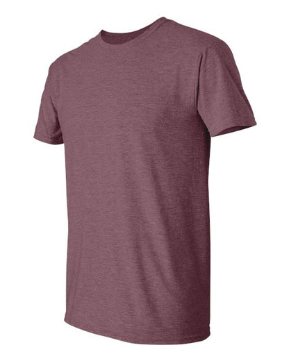 Gildan Softstyle® T-Shirt 64000 Heather Maroon Custom Embroidered Business Logo