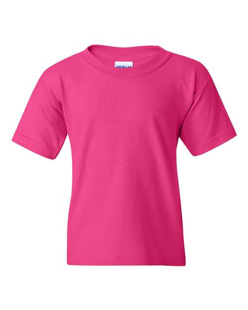Gildan Heavy Cotton™ Youth T-Shirt 5000B Heather Sapphire Custom Embroidered Business Logo