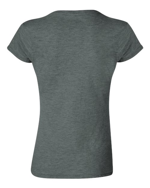 Gildan Softstyle® Women’s T-Shirt 64000L Dark Heather Custom Embroidered Business Logo