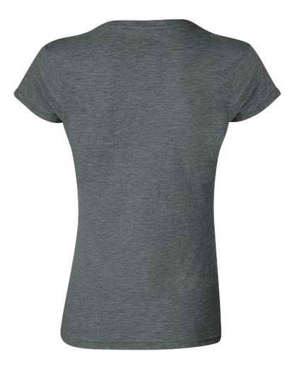 Gildan Softstyle® Women’s T-Shirt 64000L Dark Heather Custom Embroidered Business Logo